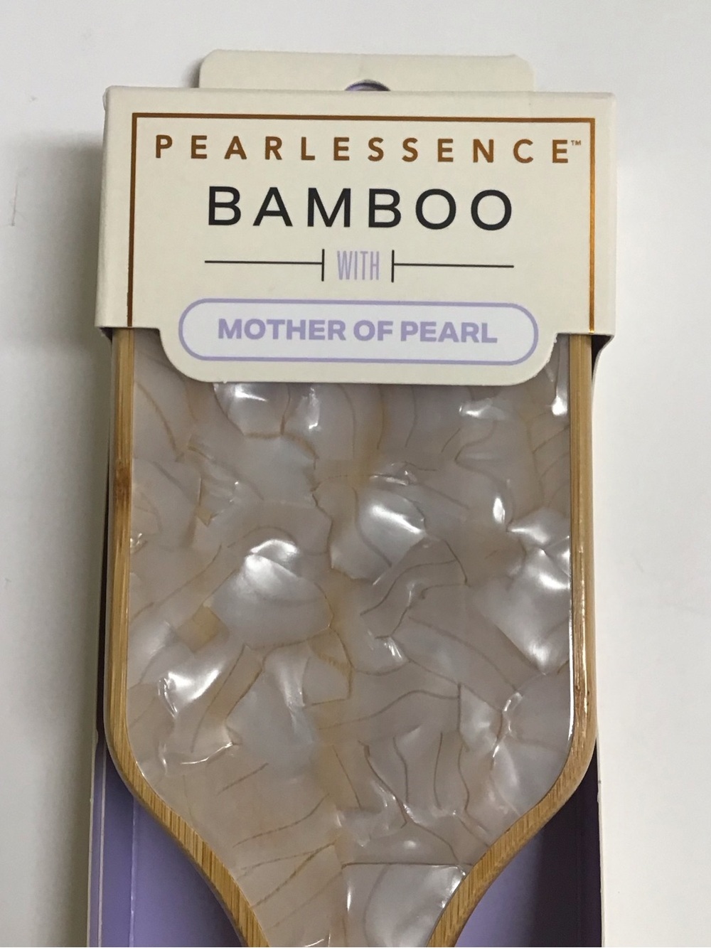 BAMBOO Paddle Hair Brush Wood MOTHER OF PEARL Bath Vanity Pearlessence Luxe NEW - Picture 9 of 16